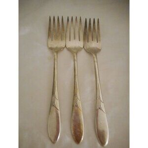 4 Oneida 1932 Lady Hamilton French salad forks  Art Deco Community Silver Plate